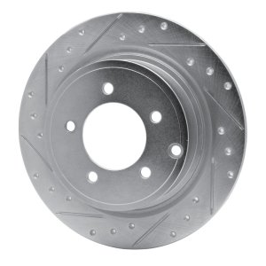 Chrysler 200 Brake Rotor (1) - Rear Left - R1 Concepts - Drilled & Slotted - Silver - `07-`17